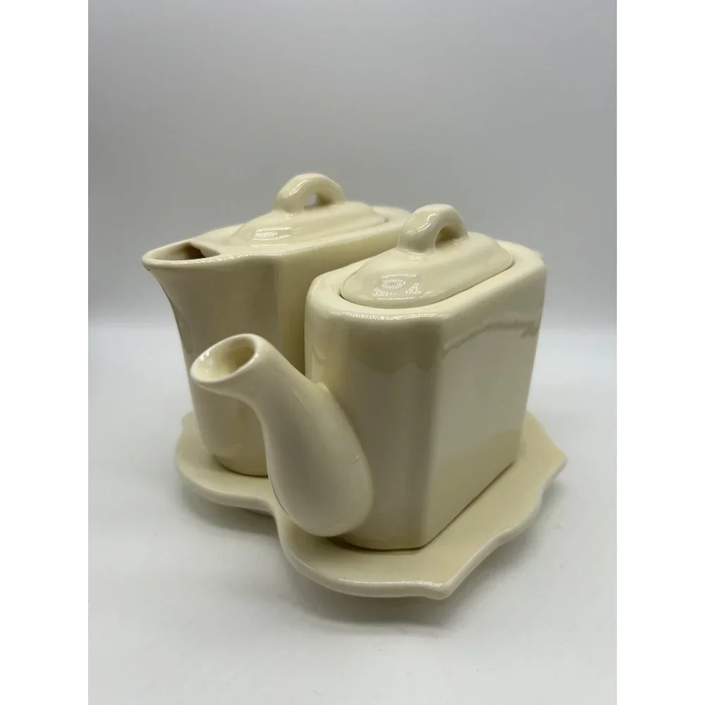 Restoration Hardware Teapot, Creamer and Tray 